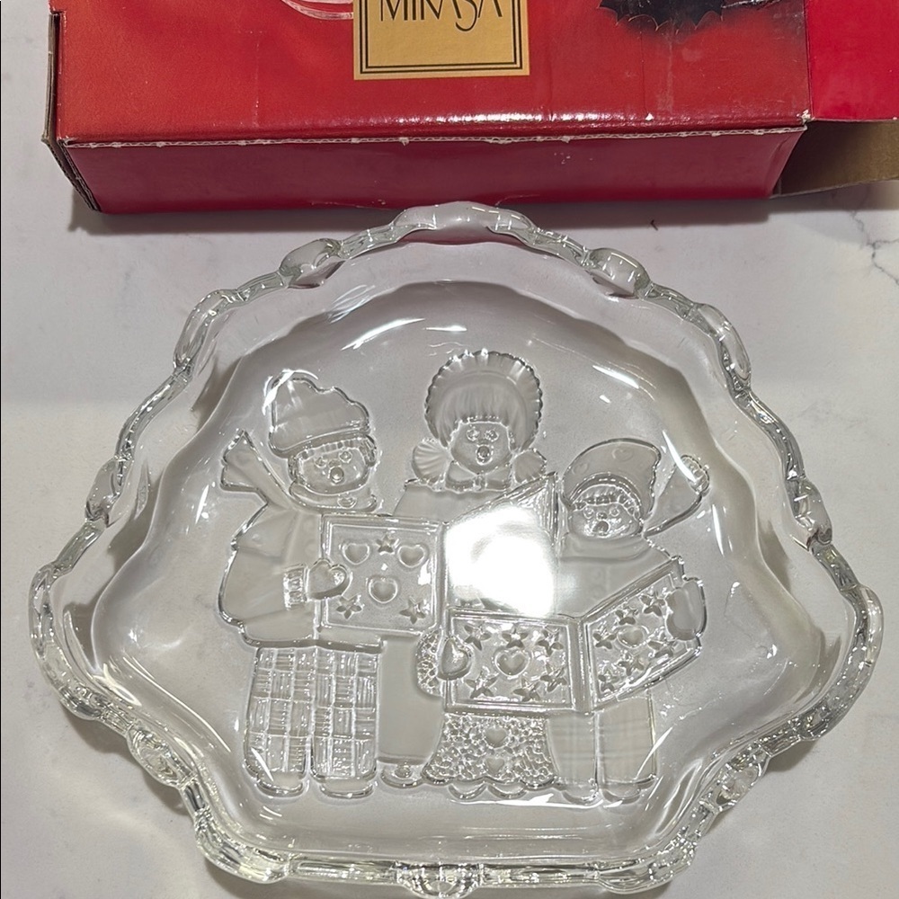 Mikasa Clear Crystal Snowman Dish